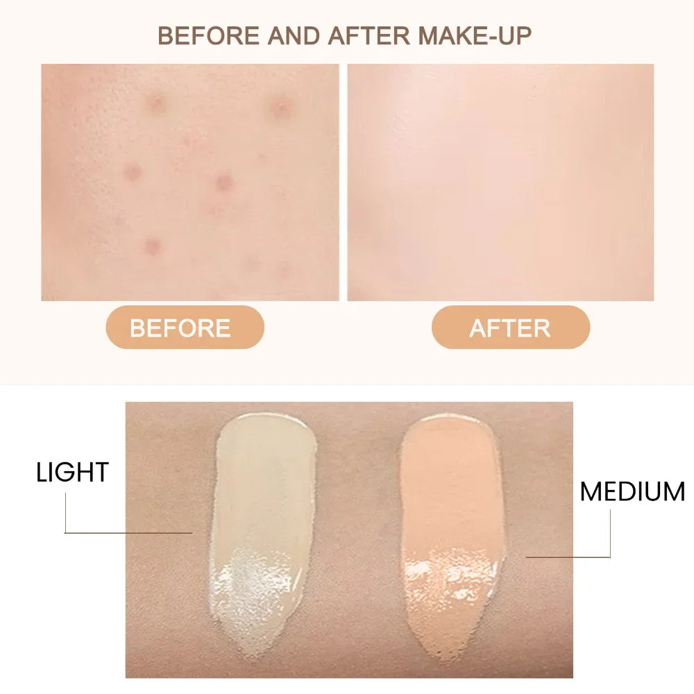 30ML CC Cream Natural Concealer Liquid Foundation Waterproof Long Lasting Isolation BB Cream Brightening Oil-control Base Makeup