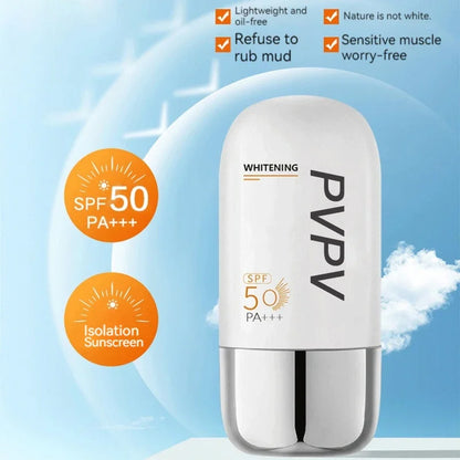 PVPV Liquid Sunscreen SPF 50 PA+++ | Summer Outdoor Sunblock for Face & Body | Moisturizing, Whitening & Skin Repair Protection