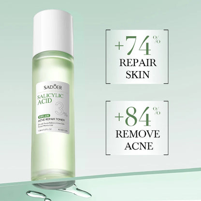 SADOER | 3% Salicylic Acid Acne Repair Toner | Acne Control, Pore Minimizing & Skin Soothing