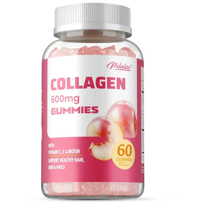 Pstalac | Collagen Gummies 600mg | Anti-Aging, Hair, Skin, Nails & Immune Support | 60 Gummies