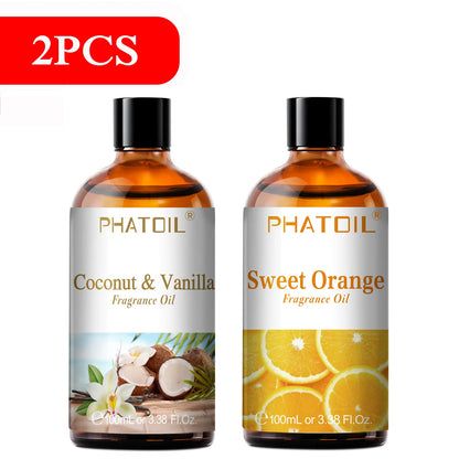 PHATOIL 100ml Aromatherapy Fragrance Oil Coconut & Vanilla Strawberry Cherry 2PCS/1PCS Aroma Oils For Diffuser Candle Making