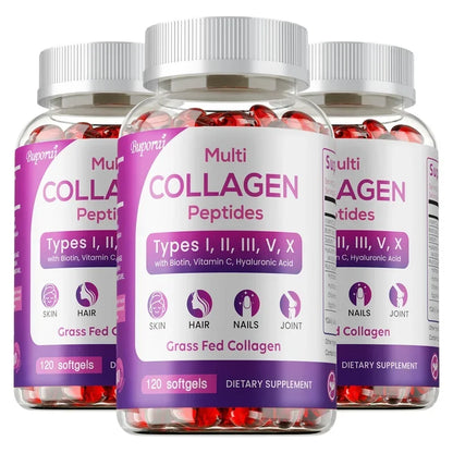 Buporai | Collagen Peptides with Biotin & Vitamin C | Skin, Hair, Nails, Joint & Digestion Support | 60 Capsules