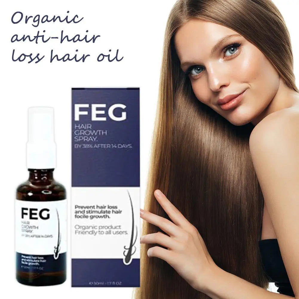 FEG Organic Hair Growth Spray Stimulate Hair Focile For Precent Hair Loss Growth Ownning Thicker Longer And Healthier Hair Care