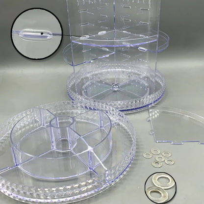 360 Degree Rotation Make Up Organizer Box Cosmetic Organizer Transparent Fashion Spin Multi-Function Detachable Acrylic