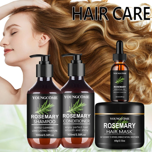 Rosemary Hair Care Kit 4in1 - Mask+Shampoo+Conditioner+Oil, with Biotin, Cleanses and Helps Strengthen Weak and Brittle Hair 4pc
