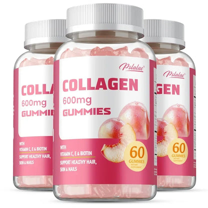 Pstalac | Collagen Gummies 600mg | Anti-Aging, Hair, Skin, Nails & Immune Support | 60 Gummies