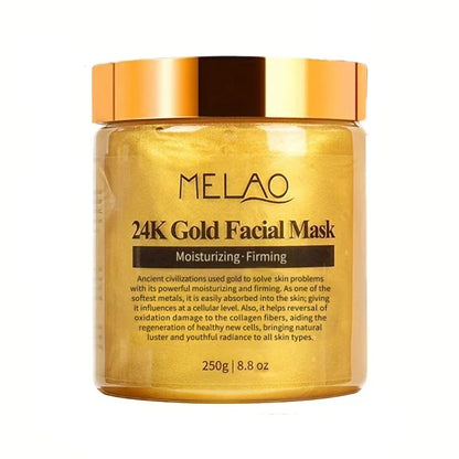 MELAO 24K Gold Collagen Face Mask | Moisturizing & Brightening Facial Treatment | Deep Cleansing & Skin Revitalization | 120g