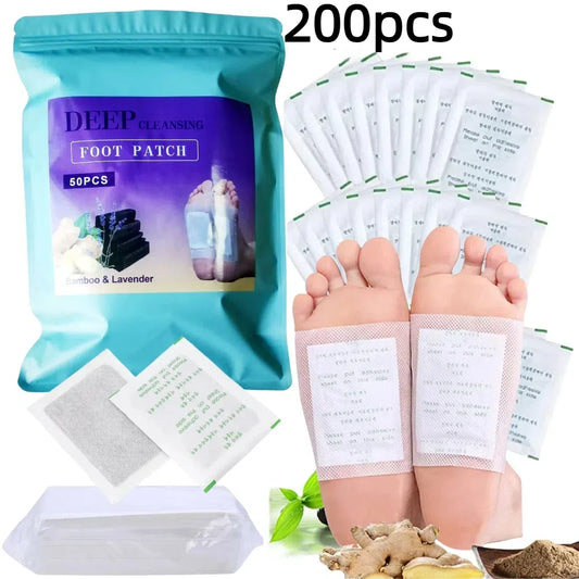 100/150/200pcs Bamboo Foot Pads with Vitamin C & Ginger Powder Deep Cleansing, Natural Foot Care Essentials, Gift for Parents