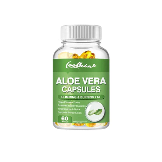 Coolkin | Natural Aloe Vera Extract Capsules | Slimming, Fat Burning, Detox, Digestion, Energy Support | 60 Capsules