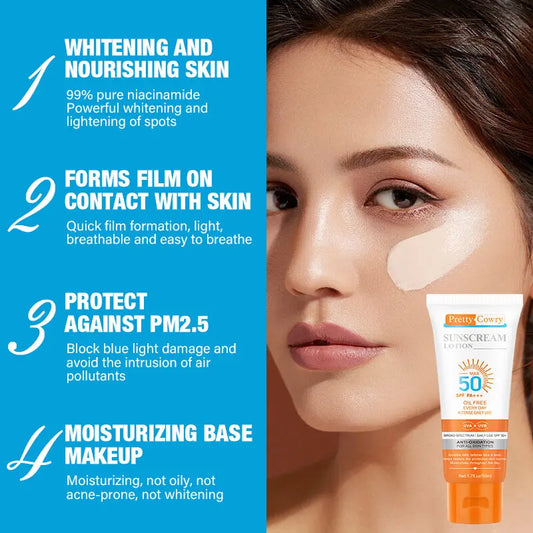 Daily Sunscreen SPF 50+ | UV Protection & Moisturizing Sunblock Cream | Lightweight, Waterproof & Anti-Aging | For All Skin Types