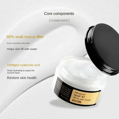 BELLTRA Advanced Snail 92 All-in-One Cream | Hydrating, Repairing & Glow-Boosting Skincare | 100g