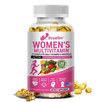 Bcuelov | Women's Multivitamin | 21 Vitamins & Minerals for Hair, Skin & Immunity