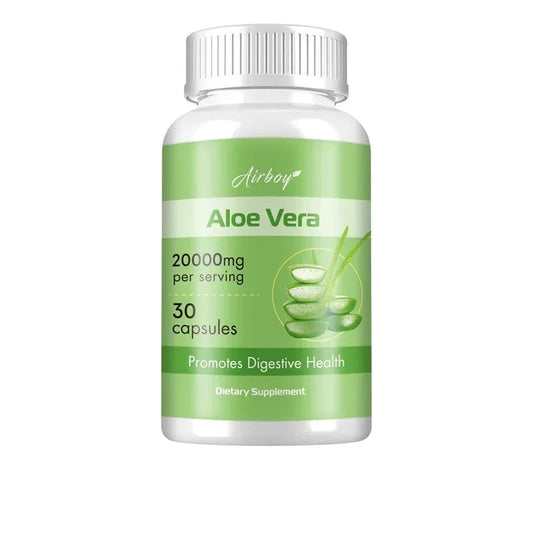 Airboy | Aloe Vera 20000mg | Relieves Constipation, Detox, Fat Burn, Digestive Health | 60 Capsules