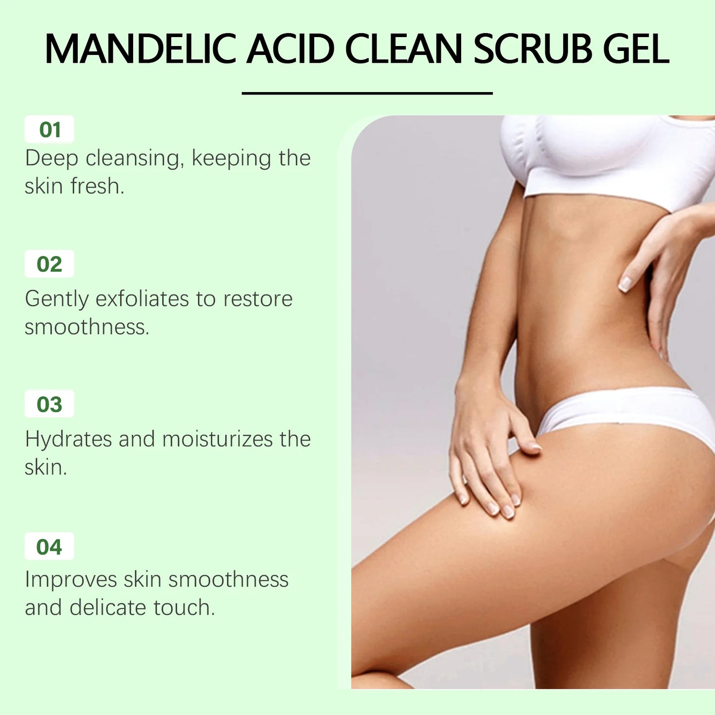 Mandelic Acid Clean Scrub Gel Exfoliating for Body Cleansing and Moisturizing Remove Dead Skin Oil Control Smoothing Body Care