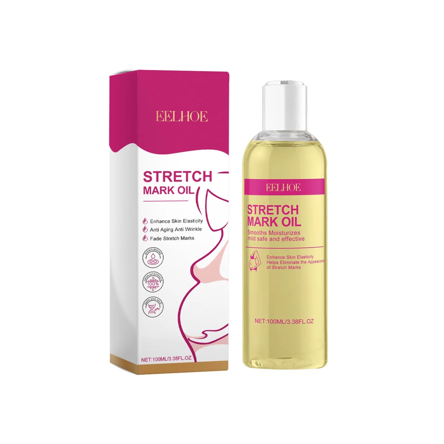 EELHOE Vitamin E Skin Care Oil Remove Pregnancy Stretch Marks Postpartum Care Elastic Skin Firming Collagen Body Care Oil 100ml