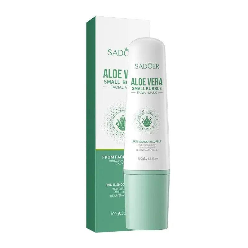 SADOER Aloe Vera Bubble Facial Mask | Deep Cleansing, Hydrating & Blackhead Removal | Smooth & Moisturized Skin | 100g