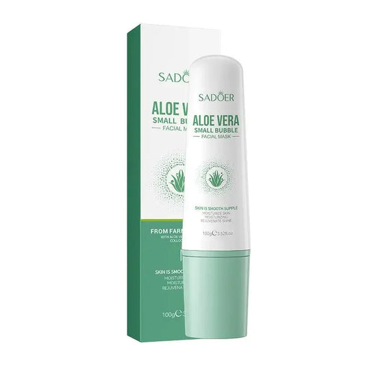 SADOER Aloe Vera Bubble Facial Mask | Deep Cleansing, Hydrating & Blackhead Removal | Smooth & Moisturized Skin | 100g