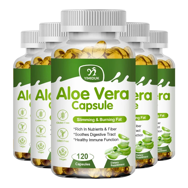 YIMIDUK | Aloe Vera Capsules | Slimming, Fat Burn, Detox, Digestive & Immune Support | 60 Capsules