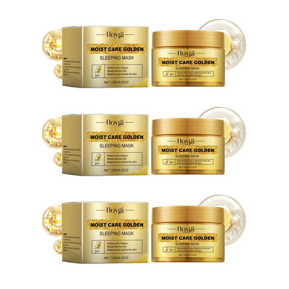 Hoygi Gold Sleeping Mask with Niacinamide | Moisturizing, Pore Tightening, Firming & Brightening | Fade Fine Lines & Relieve Skin Fatigue | 120g