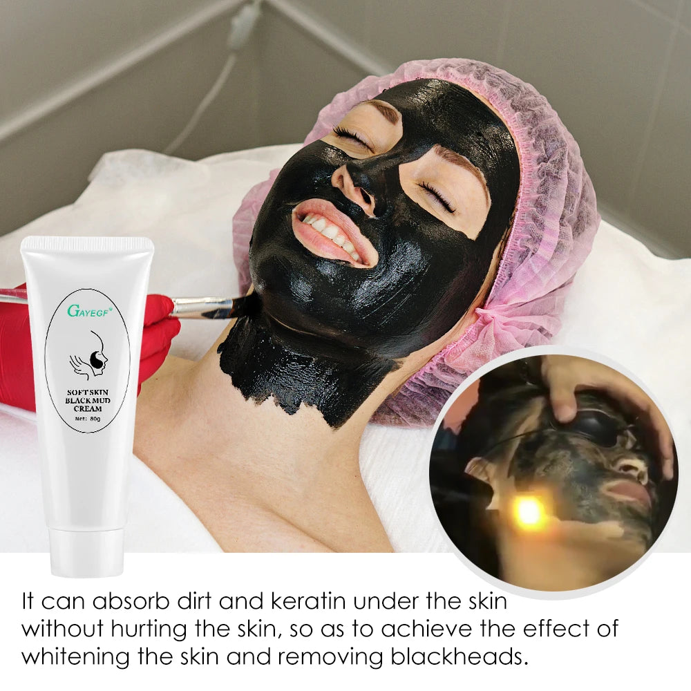 GAYEGF Carbon Gel Black Face Mask Cream | Deep Cleansing, Whitening & Skin Rejuvenation | Laser-Support Nano Toner Formula | 80g