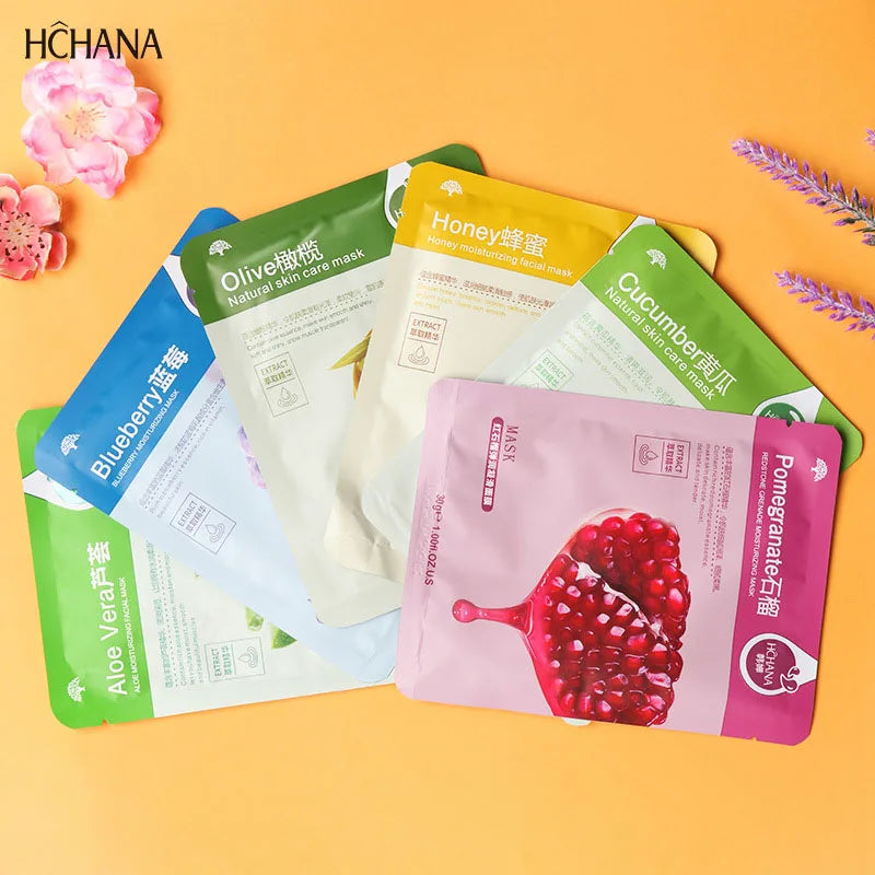 Fresh Fruit Facial Masks | Korean Skincare for Moisturizing, Firming & Hydrating | Sheet Mask Set for Healthy, Glowing Skin|30pcs