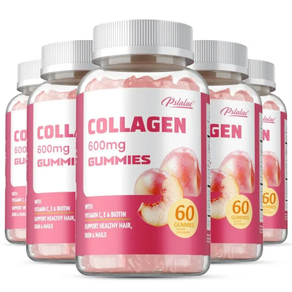 Pstalac | Collagen Gummies 600mg | Anti-Aging, Hair, Skin, Nails & Immune Support | 60 Gummies