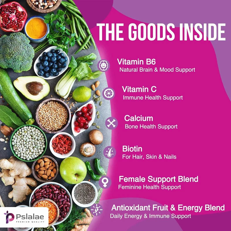 Pslalae | Women's Daily Multi | Energy & Immune Support