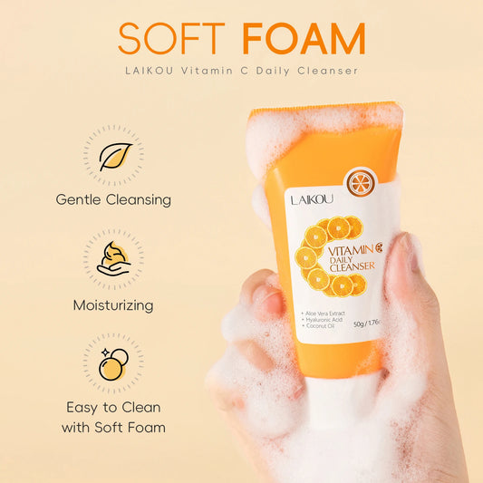 LAIKOU | Vitamin C, Aloe Vera & Hyaluronic Acid | Brightening & Deep Cleansing