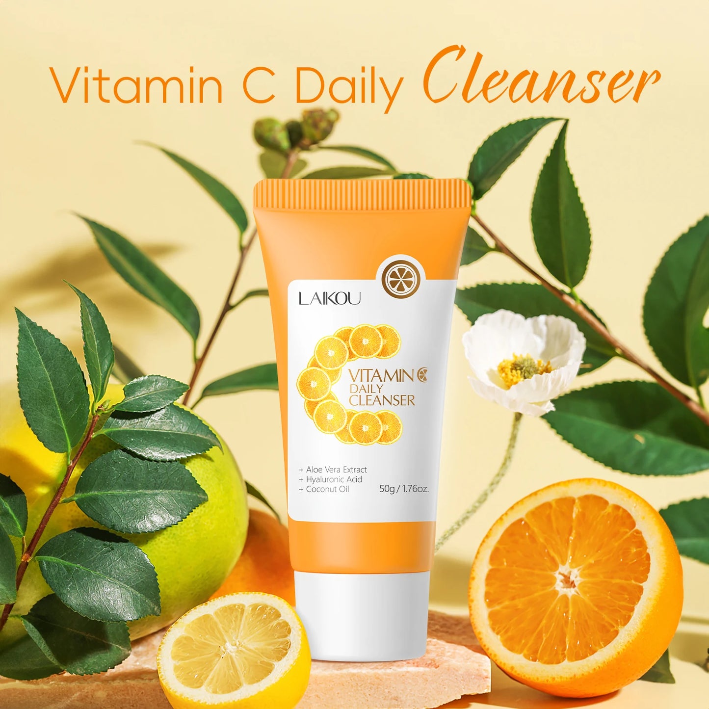 LAIKOU | Vitamin C, Aloe Vera & Hyaluronic Acid | Brightening & Deep Cleansing