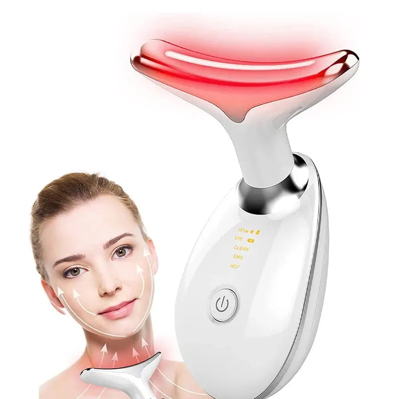 Neck Massager & Facial Lift Device | 3 Light Modes LED Skin Tightening Beauty Instrument