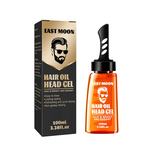 East Moon 2-in-1 Hair Wax Gel with Wide Tooth Comb – 100ml Fluffy Styling Cream for Men with Argan Oil & Vitamin E