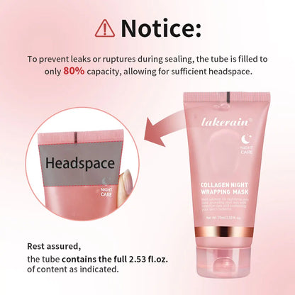 Lakerain Collagen Night Wrapping Mask | Hydrating & Elasticity Care | Reduces Sagging & Dullness | For Glowing Skin