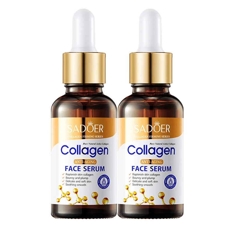SADOER Collagen Face Serum | Anti-Aging, Moisturizing & Firming Facial Essence | Replenishes Collagen for Plump, Smooth Skin | 1/2/3pcs
