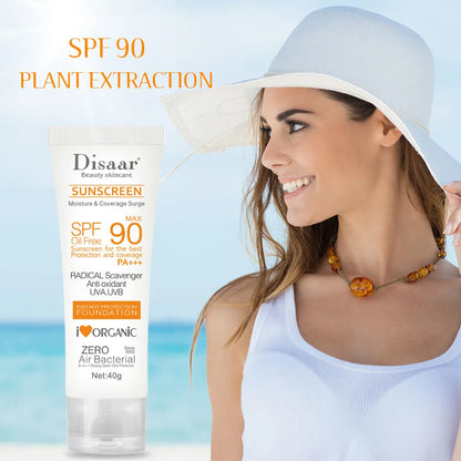 Disaar Sunscreen Cream SPF 90 | Original Facial & Body Solar Protector | Moisturizing UV Protection Sunblock Lotion