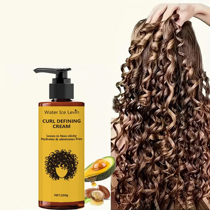 Curly Hair Styling Cream - Contains Moroccan Argan Oil, Long-Lasting Frizz Control, Elastic and Fluffy Curl, Moisturizing Styling Suitable for Waves and Curly Hair