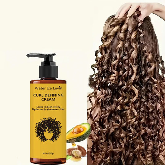 Curly Hair Styling Cream - Contains Moroccan Argan Oil, Long-Lasting Frizz Control, Elastic and Fluffy Curl, Moisturizing Styling Suitable for Waves and Curly Hair