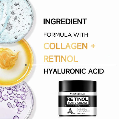 Retinol Anti-Aging Hand Cream ,Wrinkle Removal & Firming Hand Moisturizer,Brightens Skin,Lifts & Smooths Fine Lines,Whitening