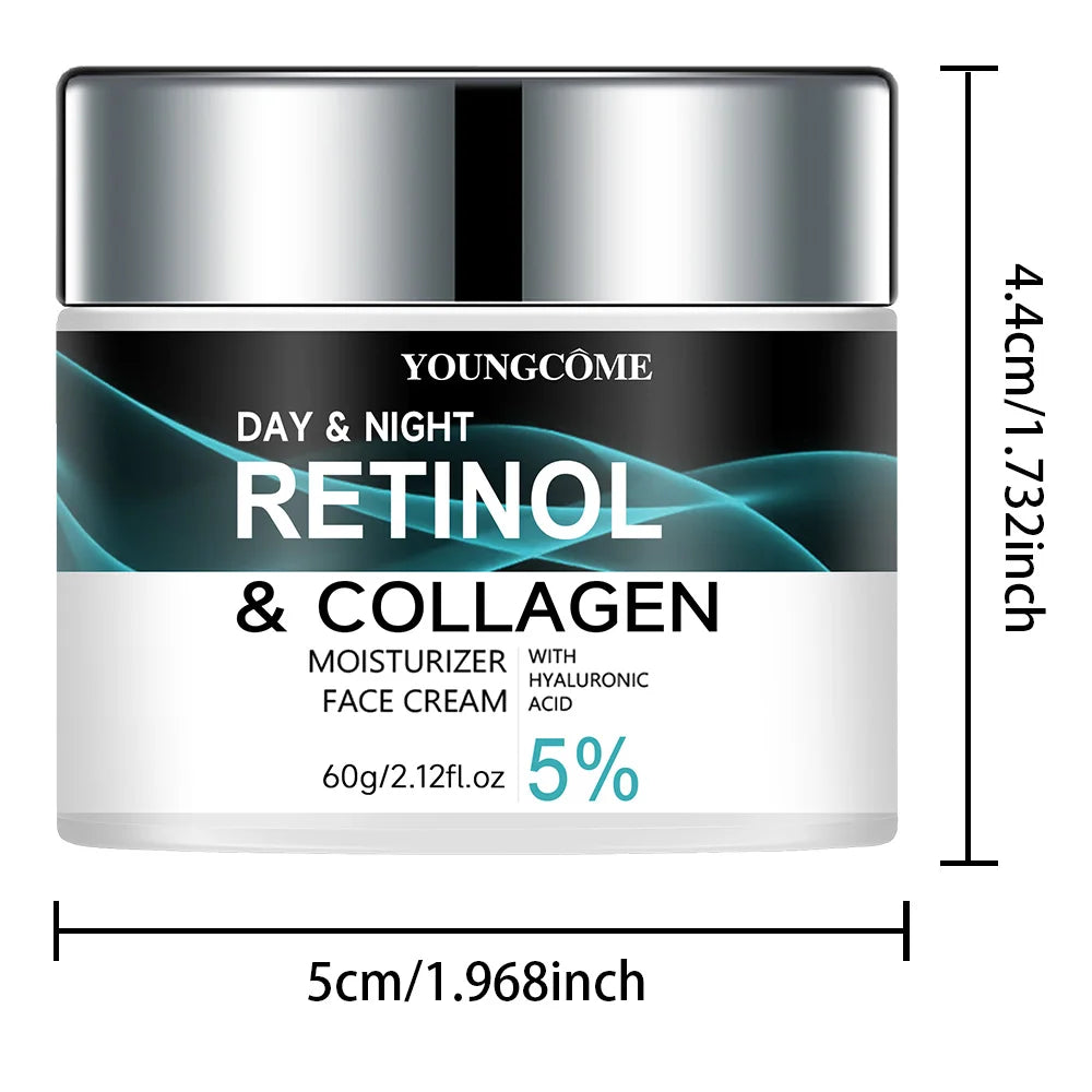 YOUNGCOME Retinol & Collagen Moisturizing Cream | With Hyaluronic Acid | Brightening, Nourishing & Skin Texture Improvement | Day & Night Use | 30g