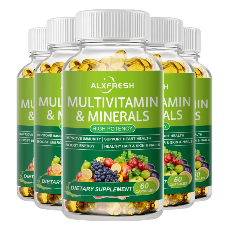 ALXFRESH | Multivitamin & Minerals Dietary Supplement | Boosts Immunity & Energy, Supports Hair, Skin & Nails