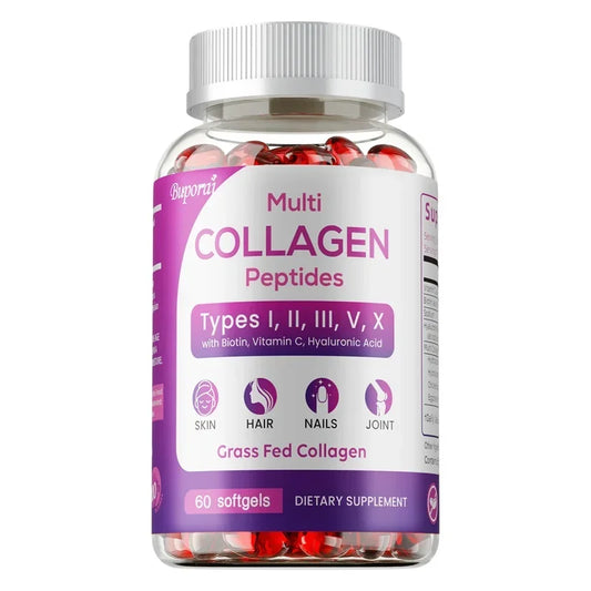 Buporai | Collagen Peptides with Biotin & Vitamin C | Skin, Hair, Nails, Joint & Digestion Support | 60 Capsules