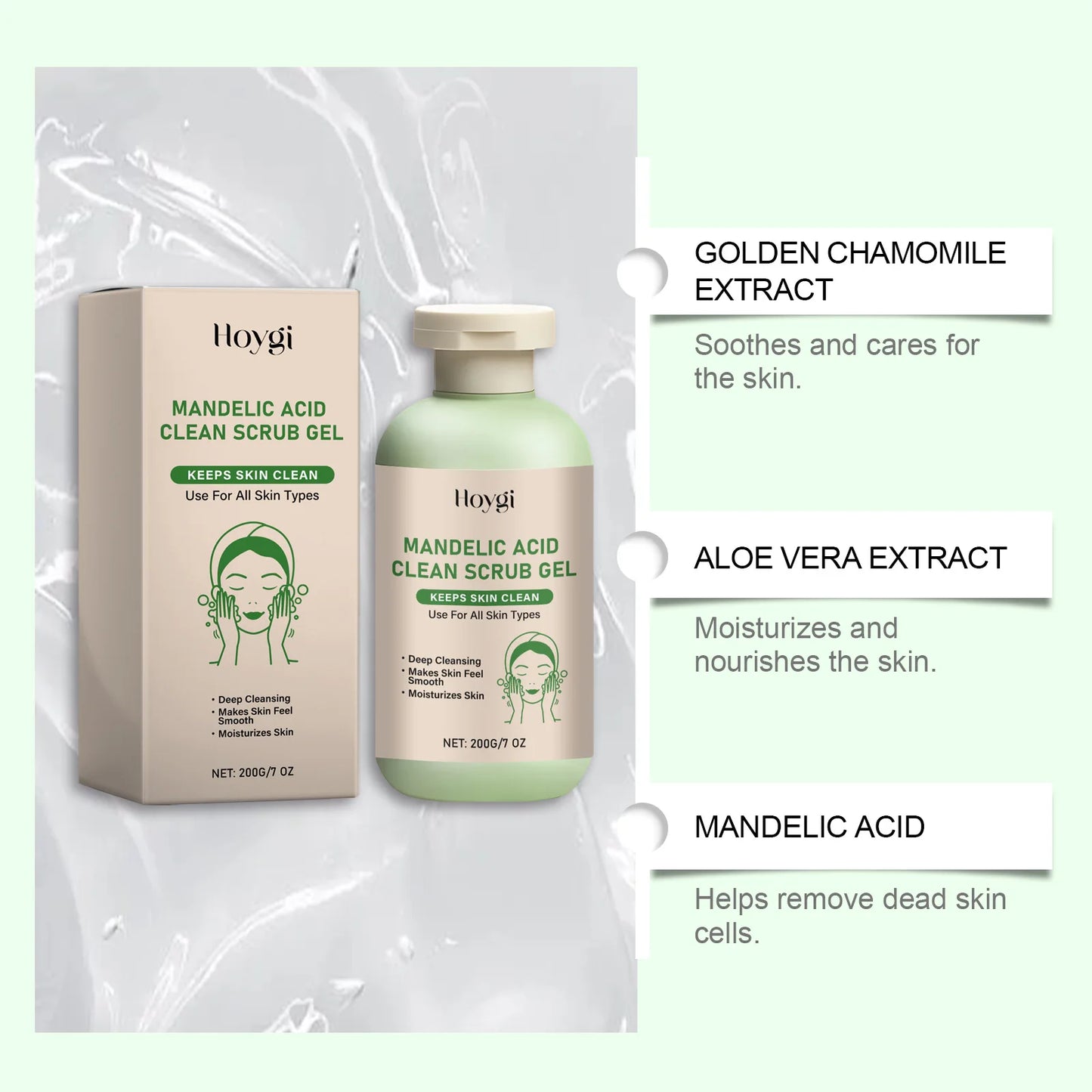 200g Exfoliating Gel Body Scruber Gentle Physical Deep Cleansing Exfoliation Moisturizing for Woman Getting Smoother Skin