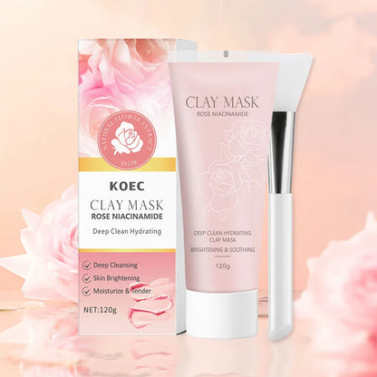 KOEC Kaolin Clay Facial Mask | Deep Cleansing, Blackhead Removal & Pore Tightening | Moisturizing & Anti-Aging Treatment | 75ml