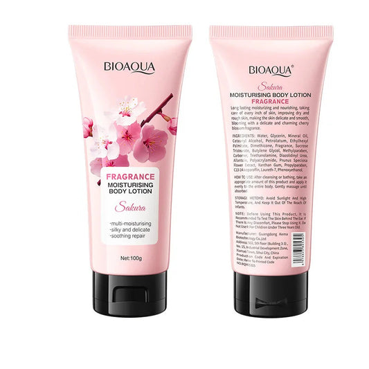 BIOAQUA Sakura Body Lotion – 100g Moisturizing & Brightening Cream with Cherry Blossom Extract