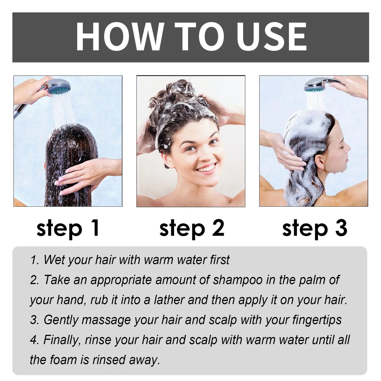 Hair Growth Shampoo Deeply Nourishes Reduce Dryness Loss Treatment Effective Repairing Frizz Strengthen Roots Hair Care Shampoo