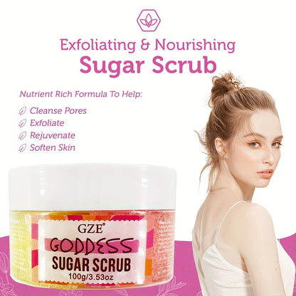 Goddess Body Sugar Scrub - Skin Care Exfoliating Scrub - Moisturizing Body Polish Scrub for Skin, Cellulite, Dead Skin