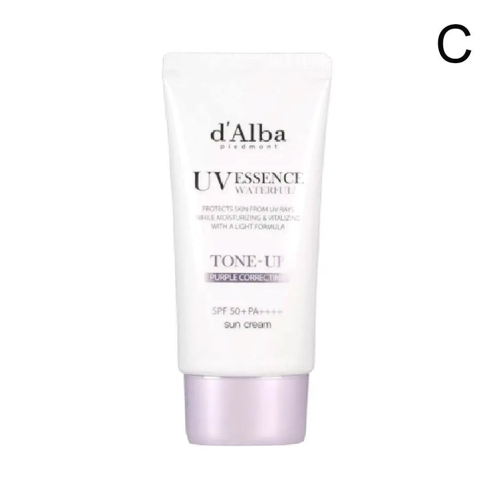 d'Alba UV Essence Waterfull+ Sunscreen SPF 50+ PA++++ | Full Body UV Protection, Hydrating & Tone-Up Pink Correcting Sun Cream | 50ml