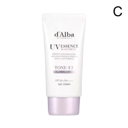 d'Alba UV Essence Waterfull+ Sunscreen SPF 50+ PA++++ | Full Body UV Protection, Hydrating & Tone-Up Pink Correcting Sun Cream | 50ml