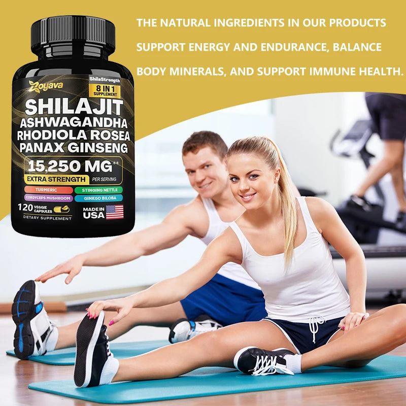 Zoyava | Shilajit Pure Himalaya | 8-in-1 Energy, Muscle & Stress Support