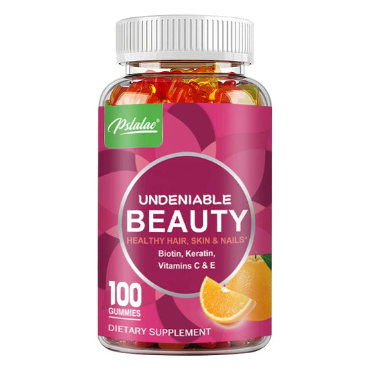 Pslalae | Beauty Gummies with Biotin & Keratin | Hair, Skin & Nails Support | 60 Gummies