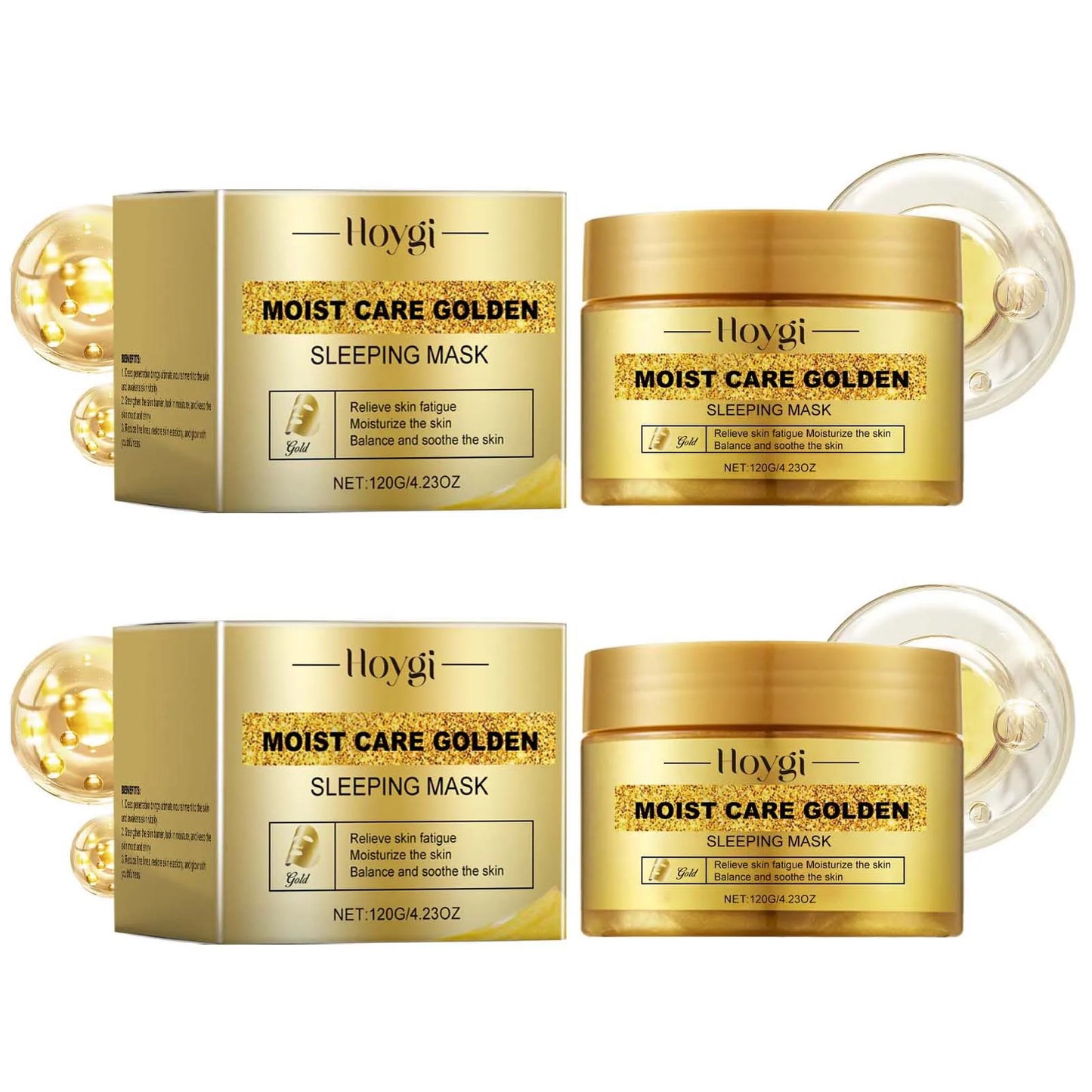 Hoygi Gold Sleeping Mask with Niacinamide | Moisturizing, Pore Tightening, Firming & Brightening | Fade Fine Lines & Relieve Skin Fatigue | 120g